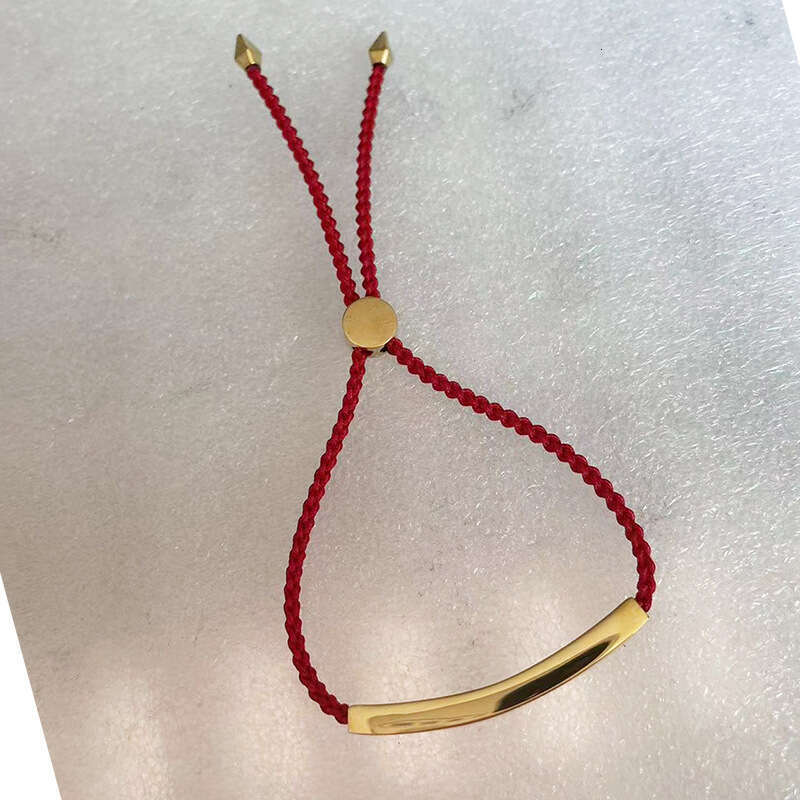 DIY Stainless Steel Bent Tube Adjustable Braided Rope Trendy Couple Wearing Bracelet