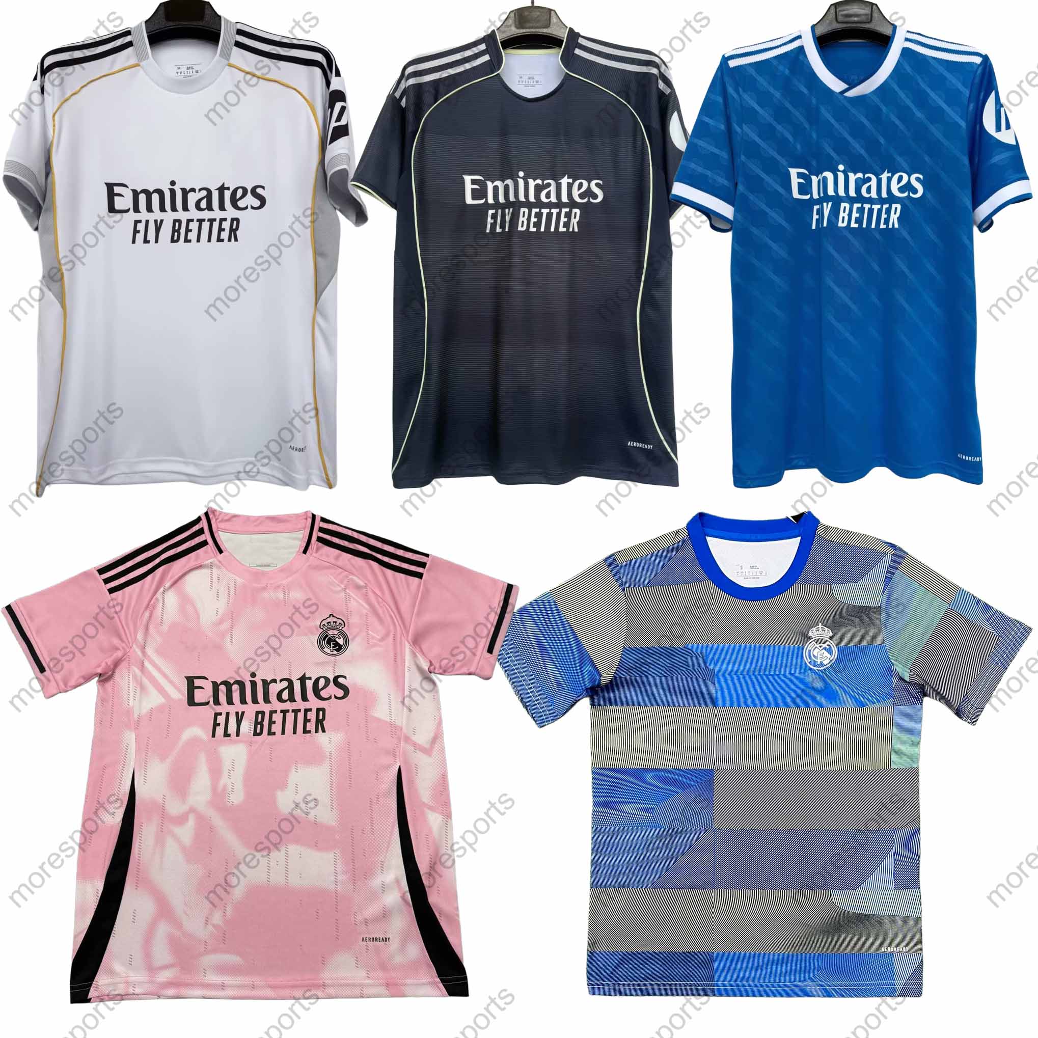 2025 2026 soccer jerseys Real pre match MadriDS Mbappe XXL 4XL MODRIC VALVERDE camiseta uniforms VINI JR BELLINGHAM GULER HUIJSEN football shirt