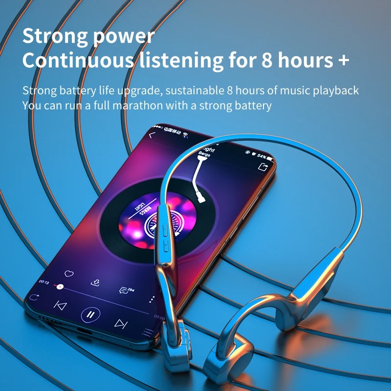 Bluetooth Wireless Headphones 3D Bass Stereo Noise Reduction Sport Music Earbuds Bone Conduction HiFi Business Call Earphone for Phone VG06 K69