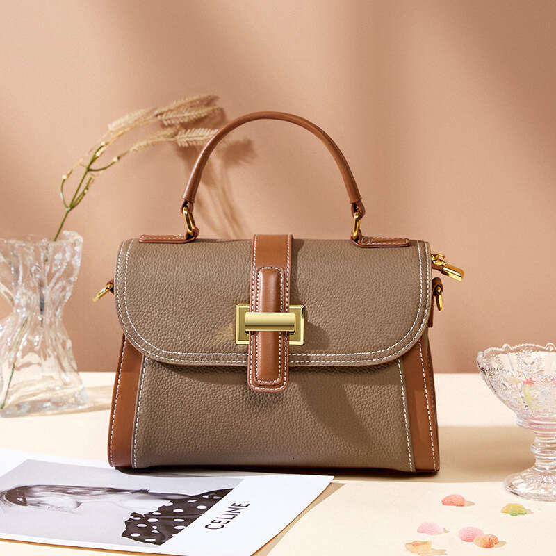 Top Layer Cowhide High-Quality Texture Fashion Handbag Crossbody Niche Light Luxury Shoulder Bag Versatile Genuine Leather Women