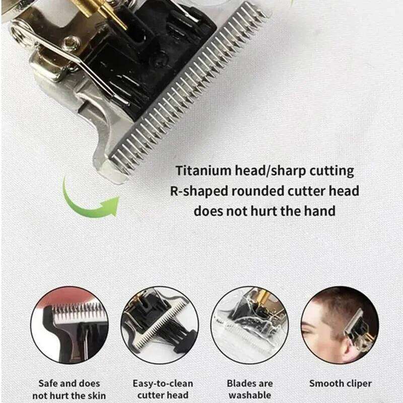 Vintage T9 Electric Hair Clipper Professional LED Display Dragon Carving Beard Shaver for Barber Shop Haircutting hine g250612