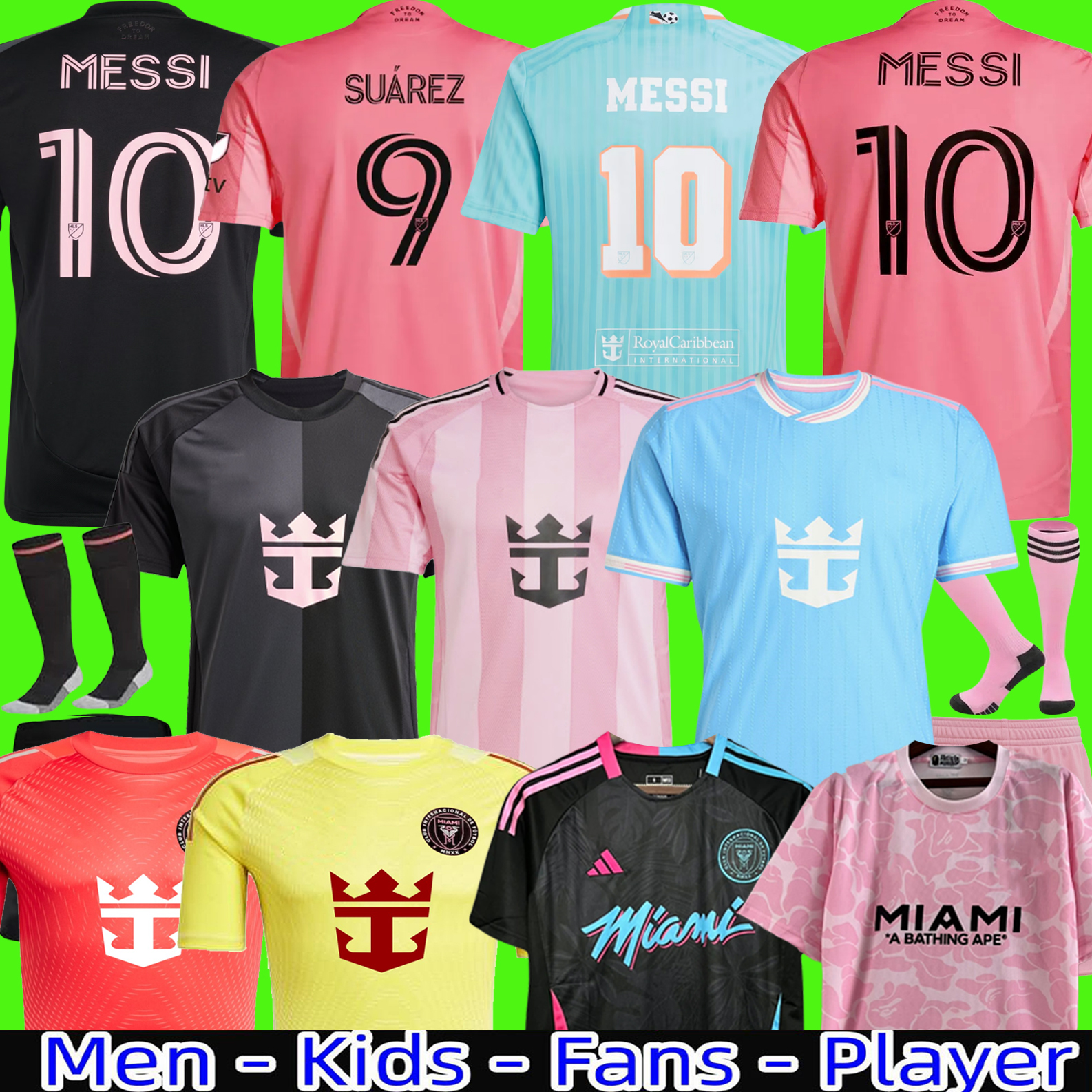 SUAREZ MESSIS Interes Miamis CF 2025 Soccer Jerseys 24 25 26 3rd Player Fans version shirt Baby Matuidi Women 25 26 football men kit kids equipment