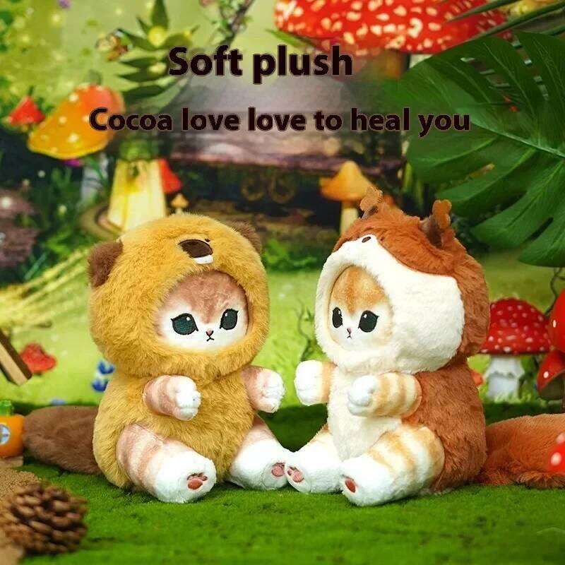 Free shipping Original Mofusand Long Tailed Animals Series Plush Cute Shark Cat Soft Doll Kawaii Stuffed Plushie Toy Gift For Kids