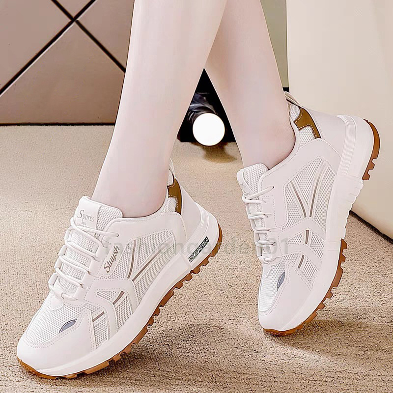 2025 Running Shoes Designer Sneakers For Womens Trainers Summer Fashion Mesh Breathable Lace Up Causal Sports Shoes Ladies Walking Anti-skid Platform 