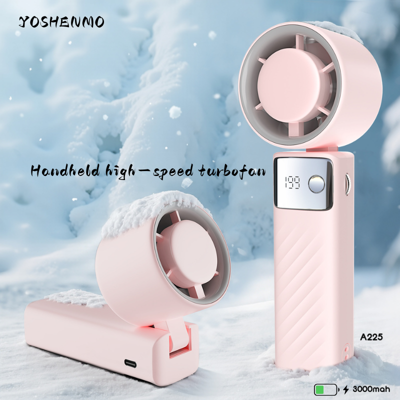 Rechargeable Handheld Fan with LCD Display - 1-199 Speed Adjustable, Portable Personal Cooling Fan for Travel, Office, Camping & Outdoor Use