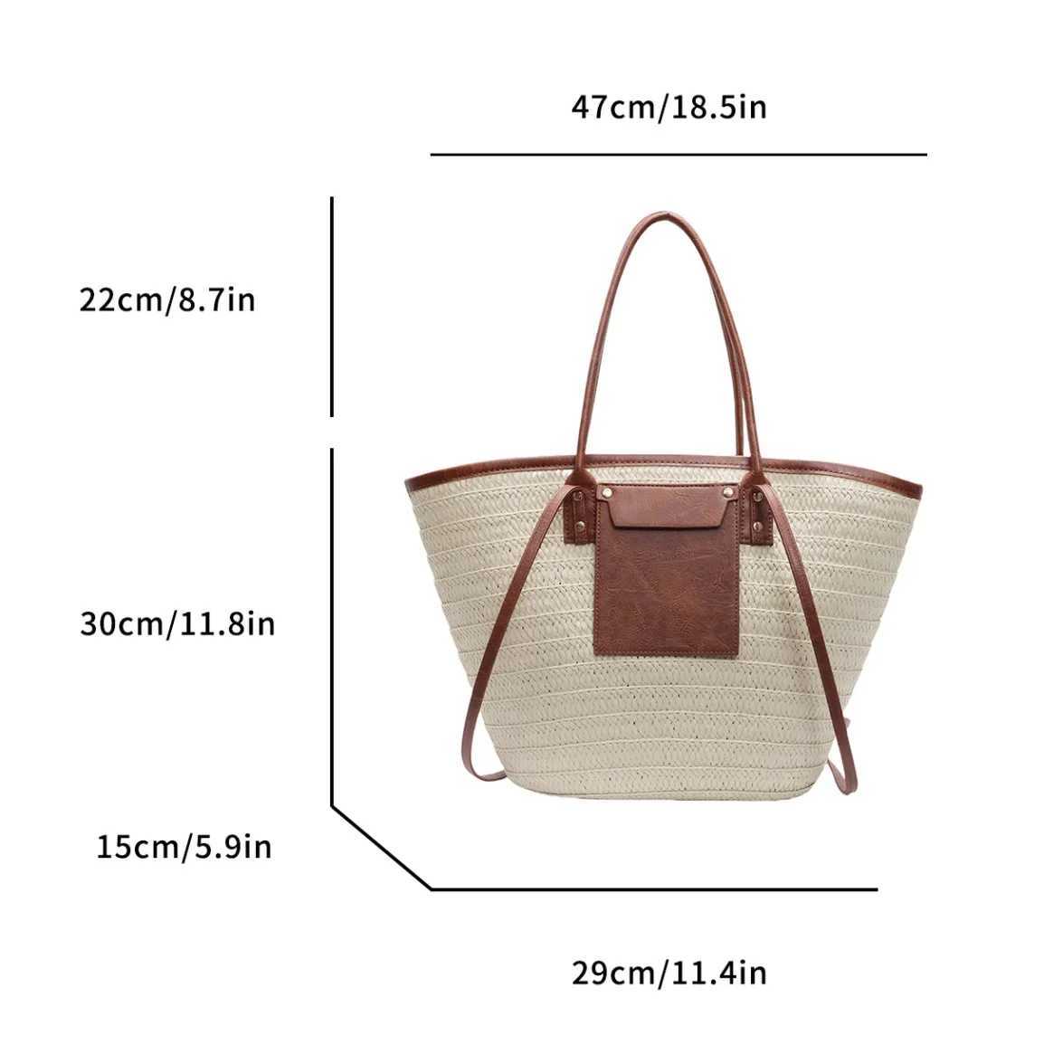 Designer Straw Beach Bag Large Capacity Beach Shoulder Bag For Women Summer Raffia Handbag Shopper Basket Tote Travel Bag Z250612