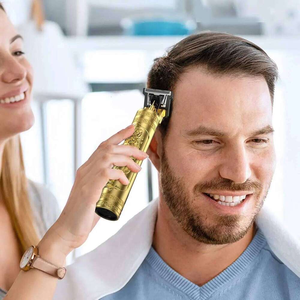 Vintage T9 Electric Hair Clipper Professional LED Display Dragon Carving Beard Shaver for Barber Shop Haircutting hine g250612