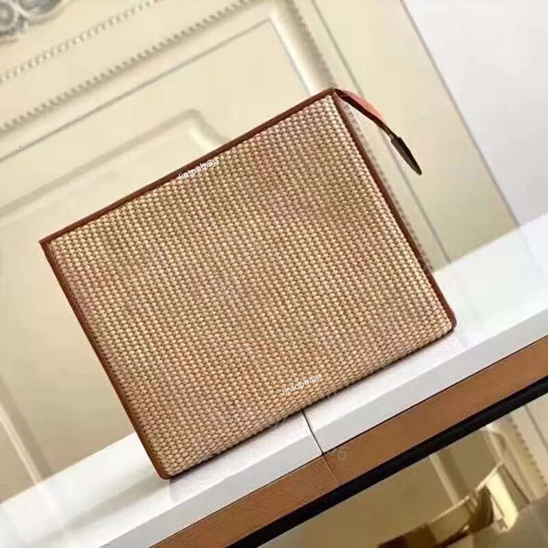 7A quality Toiletry bags Womens Clutch Phone Cosmetic Mini Toilet Beauty Case Accessories High Quality straw bag travel bag beach bag