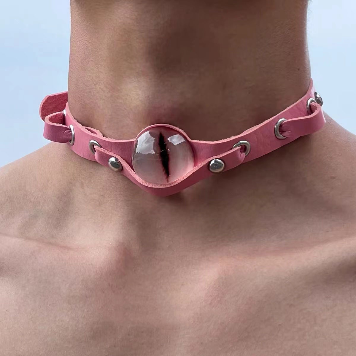 Chains Y2K 5PCS/LOT leather Hip-hop Rock Contrast Fluorescent Alien Pendant Long Sweater Chain Necklace