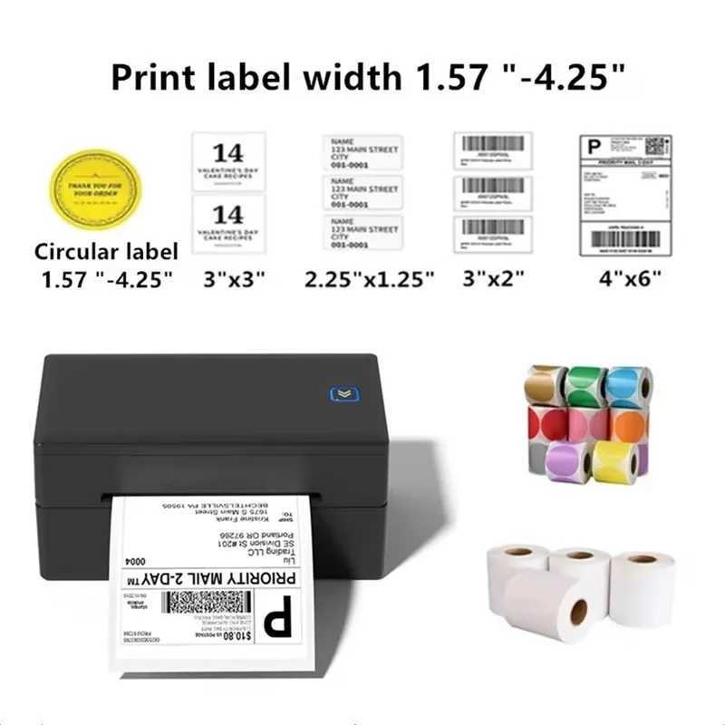 Inkless 4x6 Shipping Label Printer USB Bluetooth Express Waybill Address Barcode QR Code Adhesive Sticker Thermal Label Printer R250612