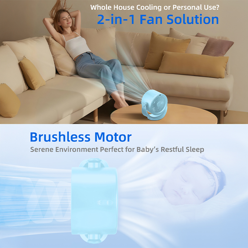 Smiley Portable Desktop Turbo Fan - 4000mAh Rechargeable, 360° Adjustable Angle, LCD Display & Long Battery Life for Home, Office & Travel