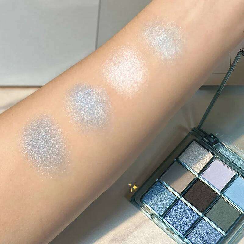 9 Colors Dark Punk d Eyeshadow Blue Black Pearl Matte Eye Shadow Makeup Palette Brightening Shimmer Lying Silkworm free shipping