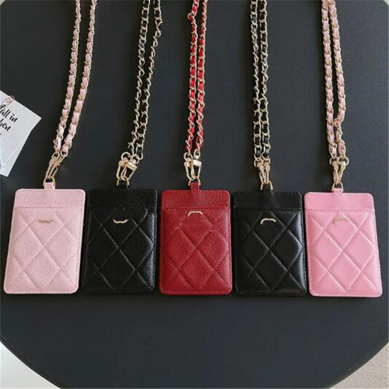 Stylish Lanyards for Name Tags ID Badge Holder pu Leather Key Rings Men Women Wallets Designer Credit Card Holder Certificate Bag Fashion Accessories