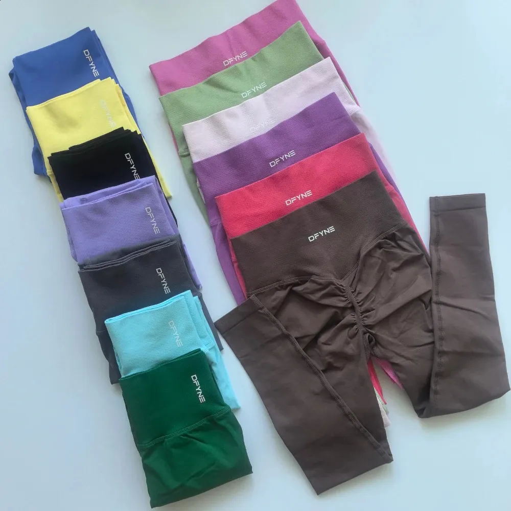 DYFNE High Waist Yoga Leggings Seamless Scrunch Butt-Lifting Design 4D Biomechanical Stretch Squat-Proof Gym Tights & Workout Pants