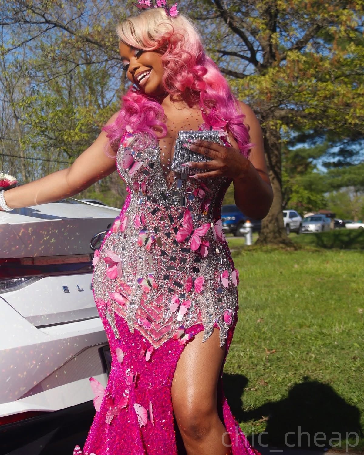 Fuchsia Mermaid Prom Dresses 2025 Crystals Beaded Florals Sequined Evening Formal Party Second Birthday Engagement Gowns Plus Size Dress For Special O