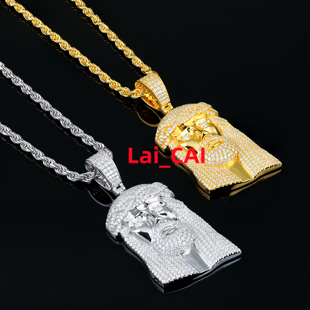 Men Women Custom Jewelry 925 Sterling Silver Chain Hip Hop Little Jesus Piece Iced Out Vvs Diamond Mossanite Moissanite Pendant