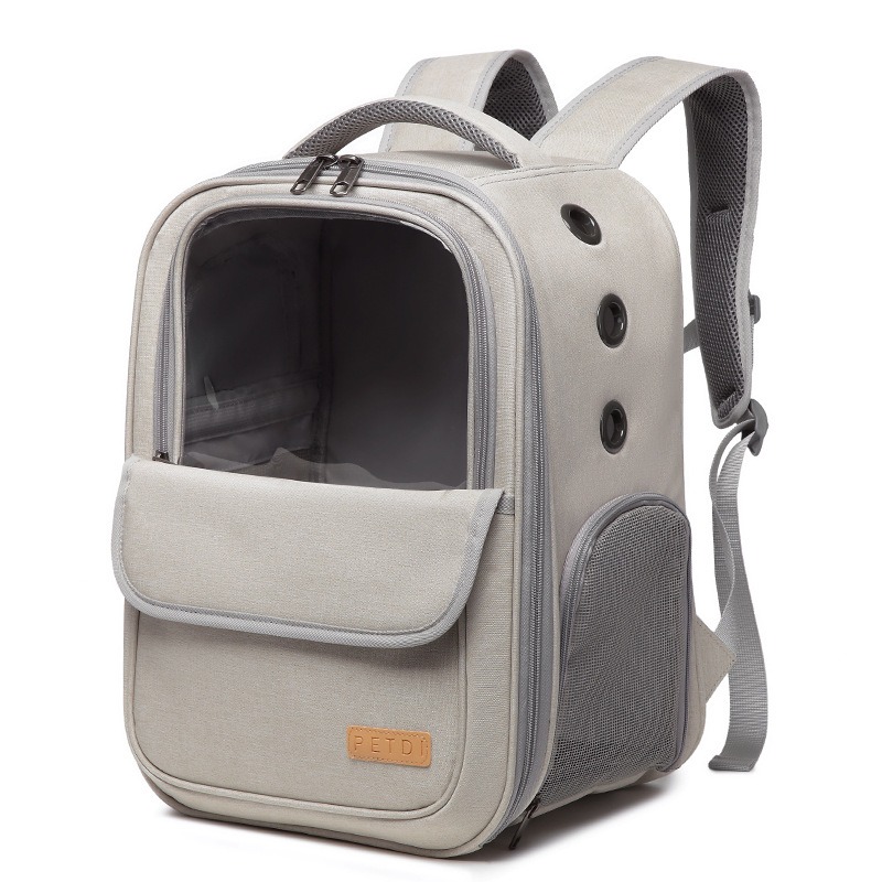 Khaki Canvas Backpack Outdoor Casual Travel Rucksack 20x26x42cm