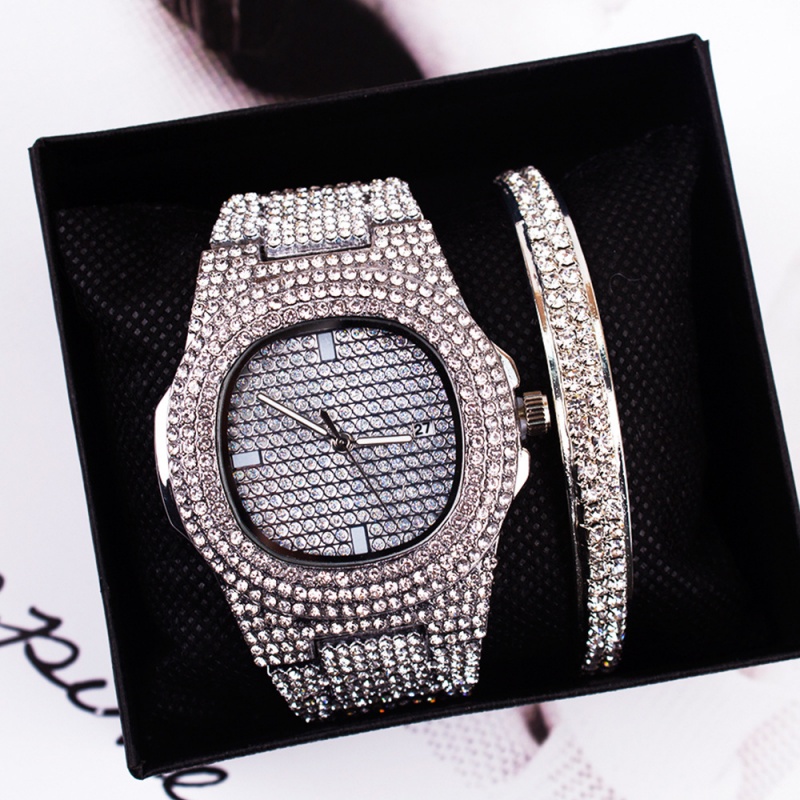 Light dia watch and bracelet two-piece set for women High-end fashion suit free shipping
