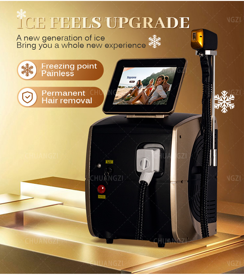2025 Best Permanent depilation machine remove hair laser 808nm diode laser hair removal machine 755 808 1064nm 3 wavelengths hair removal laser