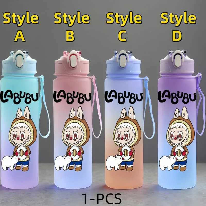 Labubu Character Water Cup 750ML Large Capacity Outdoor Portable Rope Drinking Bottle Childrens Gift Drinking Kettle XJ250612