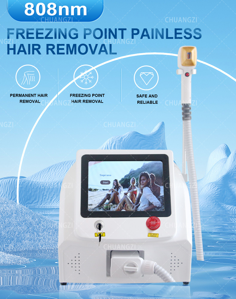 New high-frequency 808nm diode laser hair removal machine 3 wavelength ice point painless hair removal ice titanium professional beauty salon