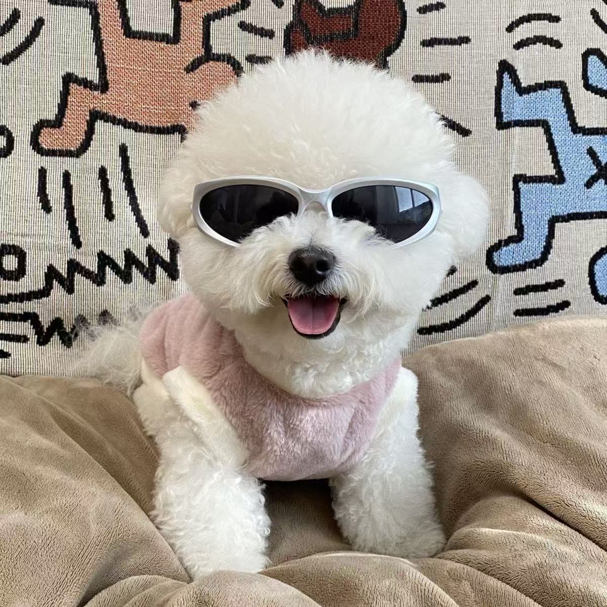 T445Pet clothes spring and summer new style streamer breathable gauze skirt Teddy Bichon dog cat outdoor traction thin sunscreen