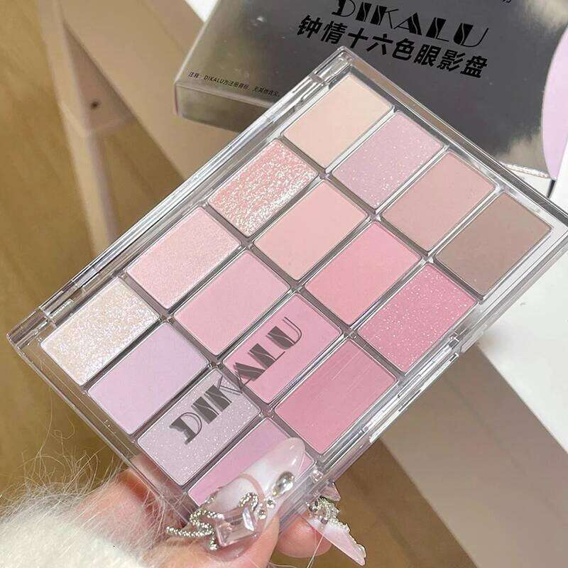 DIKALU Korean Low Saturation Eyeshadow Palette 16 Colors High Appearance Level Matte Contortion Pink Earth Naturally Bri free shipping