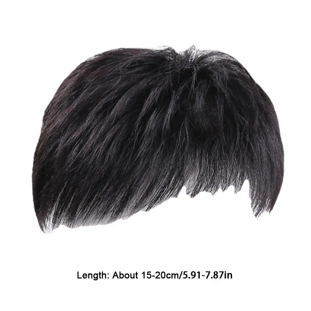 Men Hairpiece Stylish Men Wig Natural-looking Mens Synthetic Hair Wig for Spots Gray Hair Coverage Short Straight Hairpiece 250612