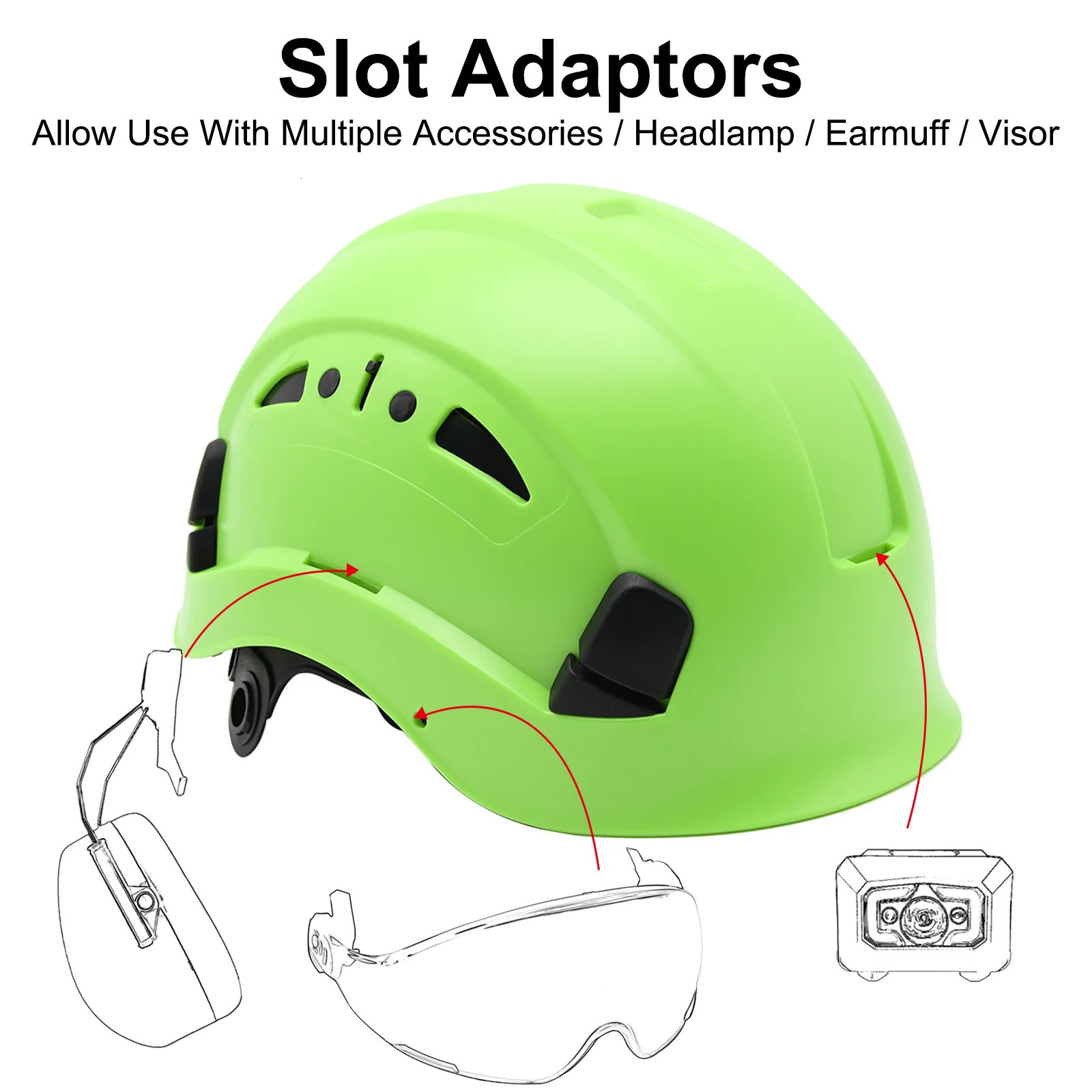 CE Construction Safety Helmet w/ Reflective Stickers Large Holes Breathable Work Hat Climbing Rescue ABS Hard Hat ANSI CR08 Type 250612