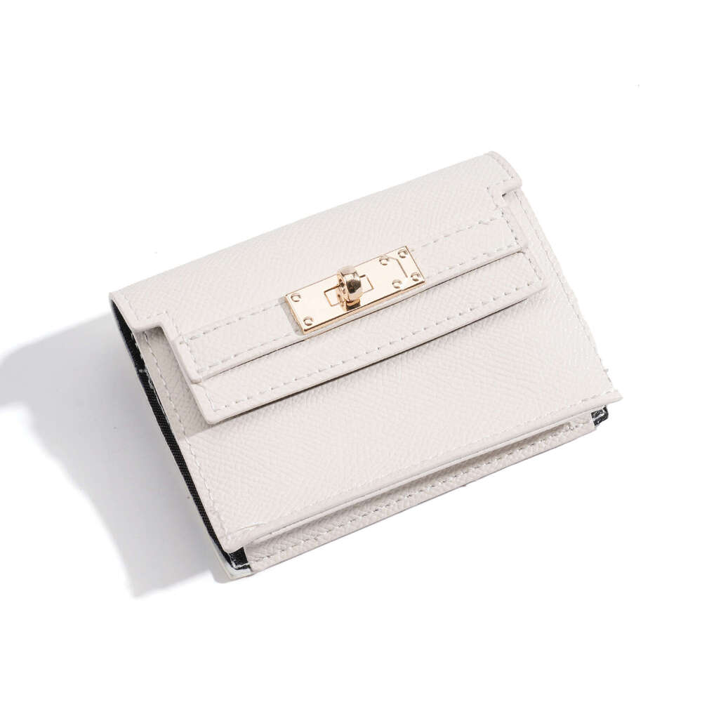 Women's Small Square Solid Color Simple PU High-end Card Holder Korean Style New Compact Large Capacity Multi-card Slot Wallet