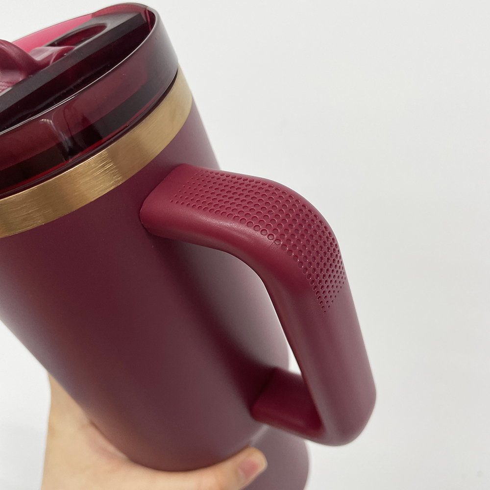 Leak proof removable flip straw 40oz copper plated tumbler double walled stainless steel vacuum insulated mug with straw for laser engrave