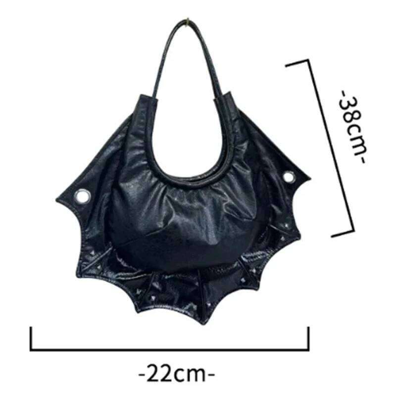 Women's Bags New Black Women Shoulder Vintage Punk Goth Fashion Designer Pu Leather Tote Bag Large Capacity Rivet Handbag