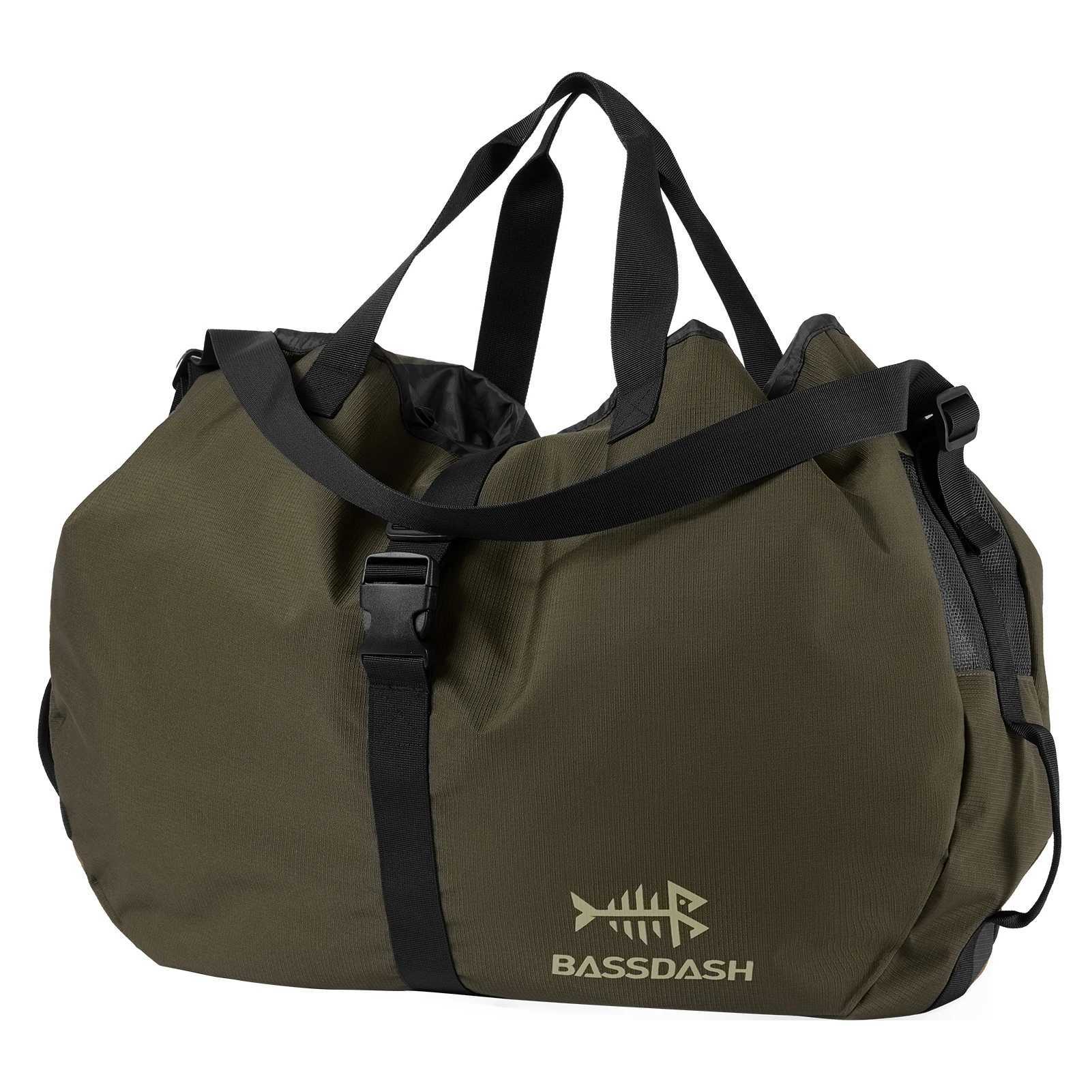 BASSDASH Wader Bag Foldable with Changing Mat Shoulder Strap Handles Mesh Boot Storage for Fishing Travel Hunting Hiking FP08 X250612