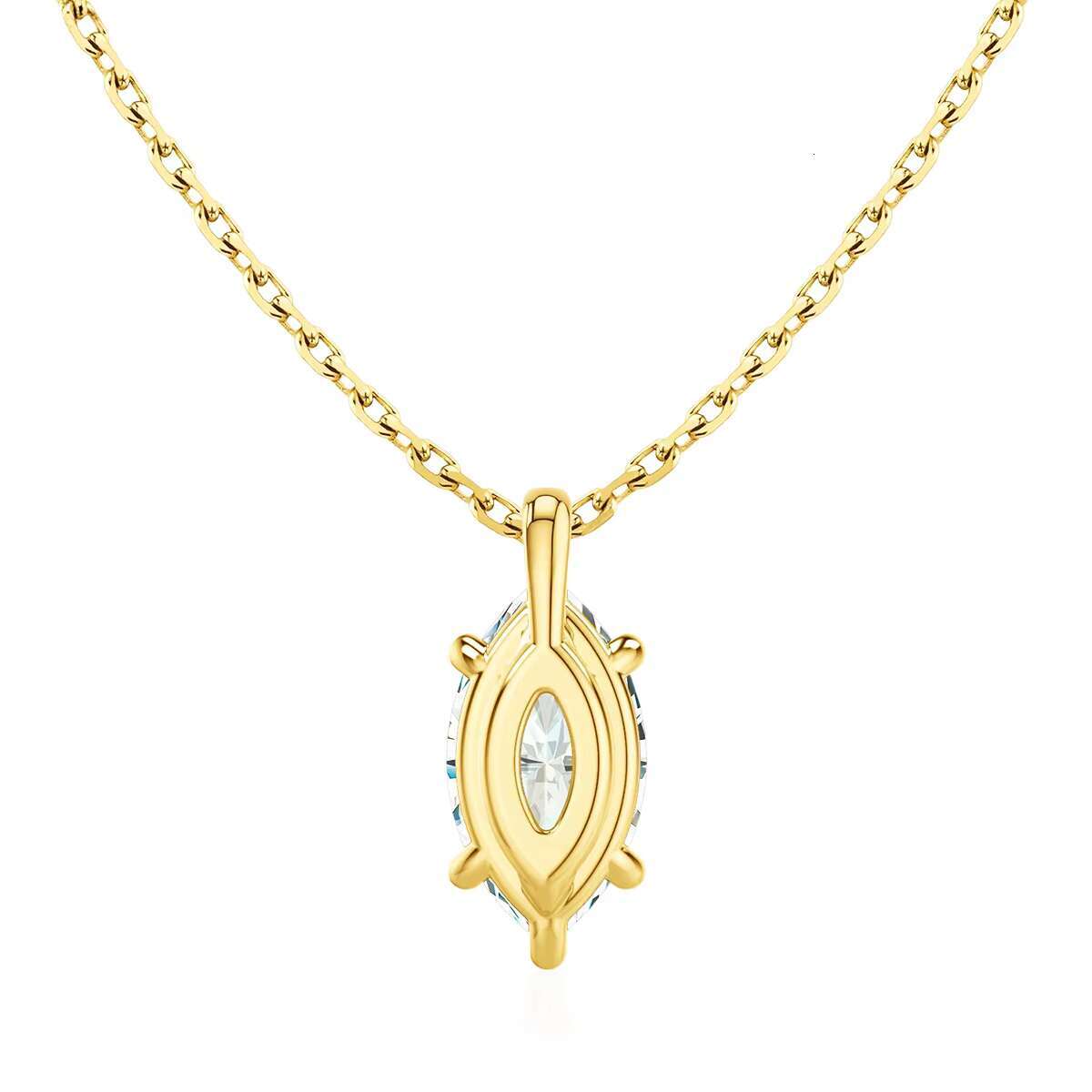 Quality Jewelry Supplier Custom Wholesale Woman 6 Claws 0.5ct 1ct 2ct Marquise Cut Moissanite Pendant Real 585 14K Gold Jewelry