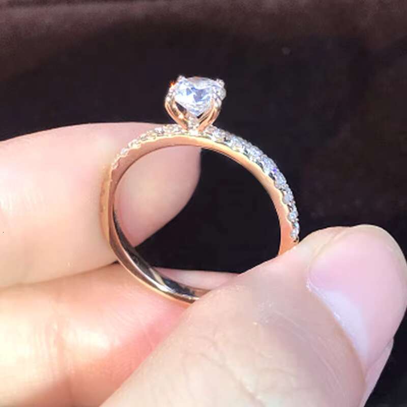 Fashion Silver Plated Simulated Diamond Ring Anniversary Promise Minimalist Jewelry Women Zirconia Zircon Engagement Ring