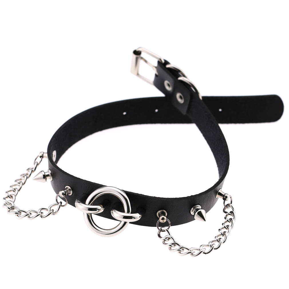 Choker 3PCS/LOT Y2K hip-hop leather Rock Alien Pendant pink Chain Necklace