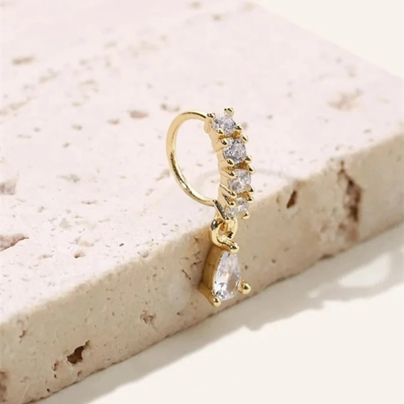 Crystal Zircon Decor Nose Ring Hoop for Women Piercing Nariz Cartilage Earrings Dangling Nose Piercing Septum 250611