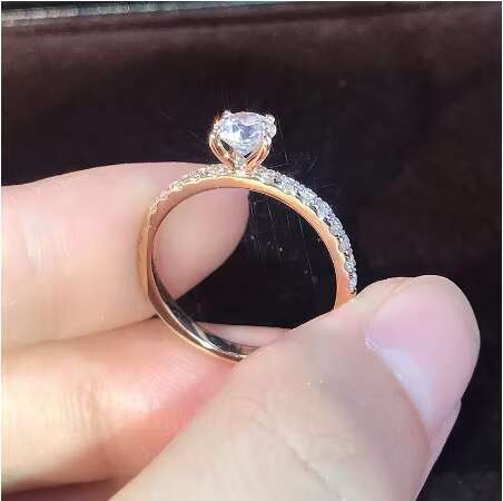 Silver Plated Simulated Diamond Ring Anniversary Promise Minimalist Jewelry Women Zirconia Zircon Engagement Ring