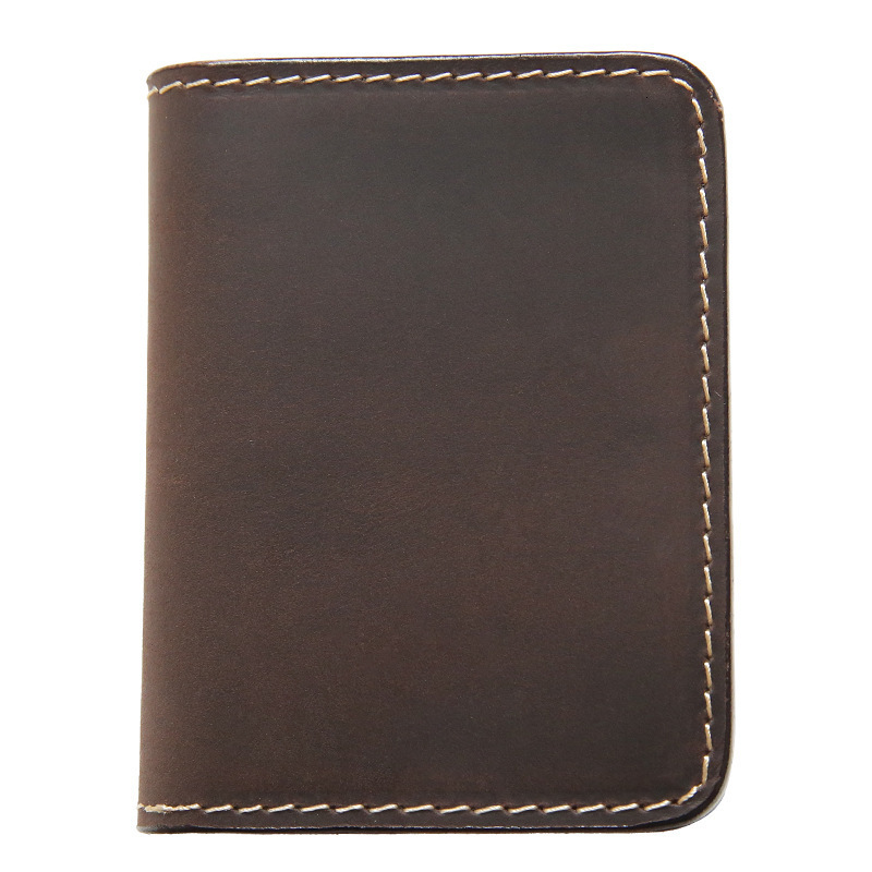 Retro Crazy Horse Leather Cards Cases Mens Cowhide Credit Card Holder Wallet Handmade Ultra-thin Slim Drivers License ID Cover 250208