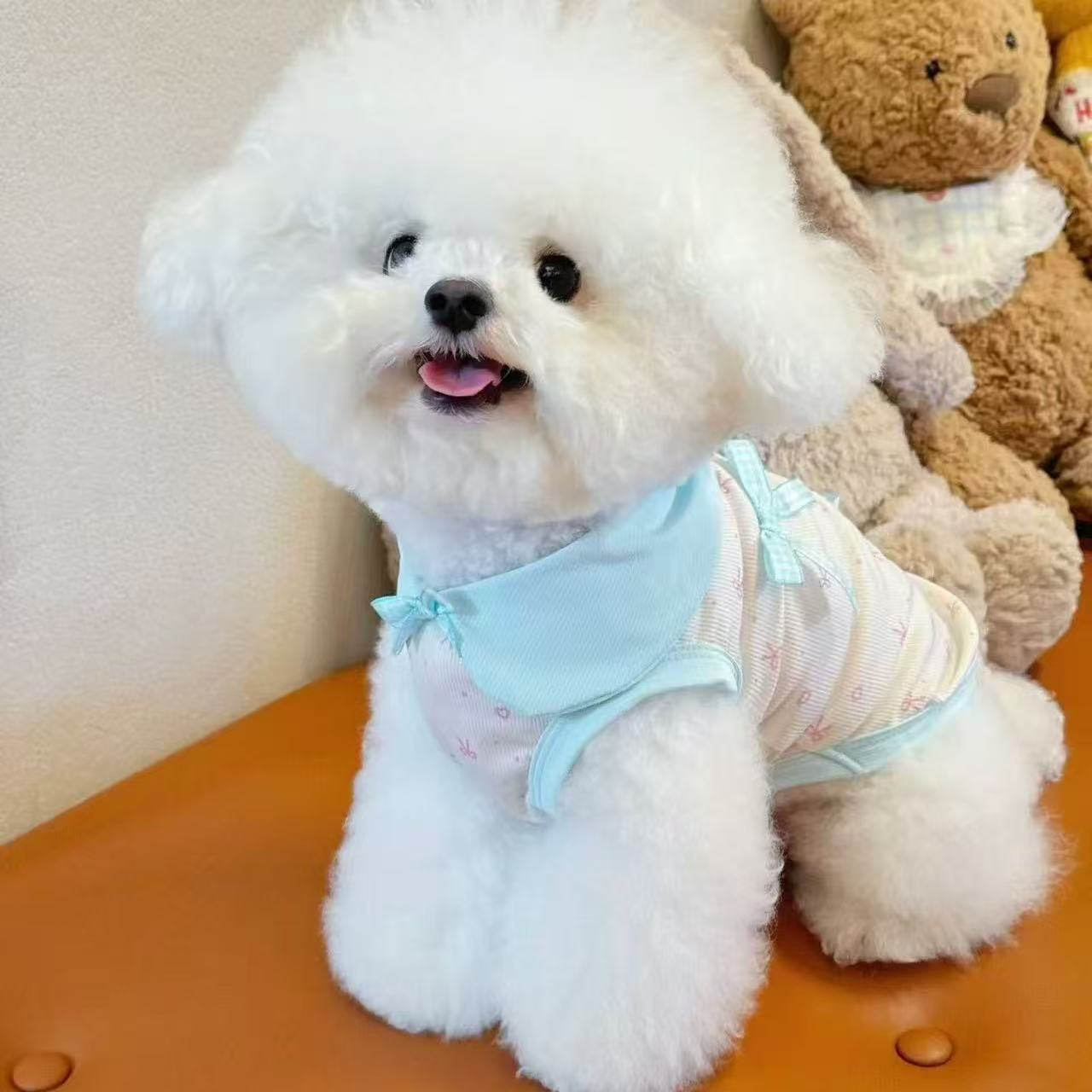 T448Dog clothes spring and summer traction rope summer thin Yorkshire terrier Bichon French bulldog pet cat clothing