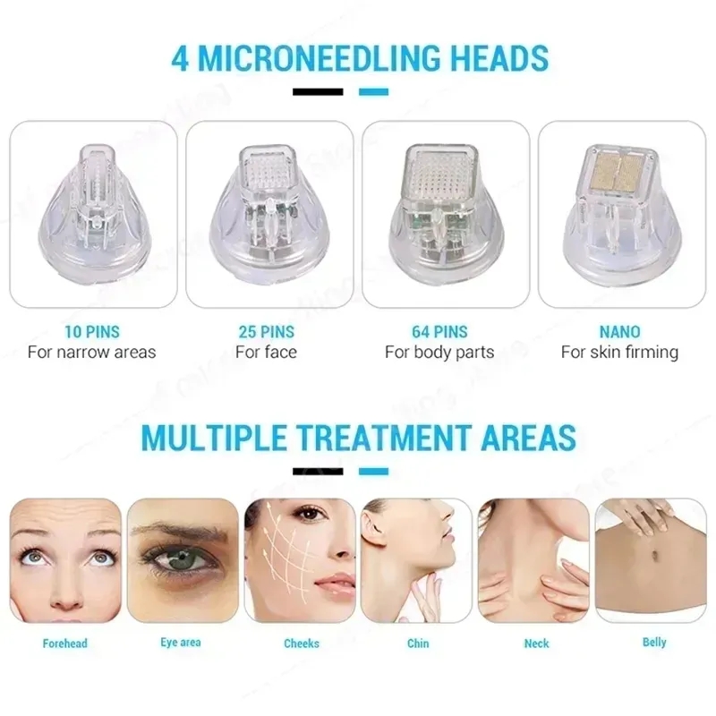 Gold Rf Microneedle Skin Rejuvenation Device, Rf Microneedling Machine Highly Effective Anti-Aging Skin Tightening, Beauty Salon Acne and Scar Removal