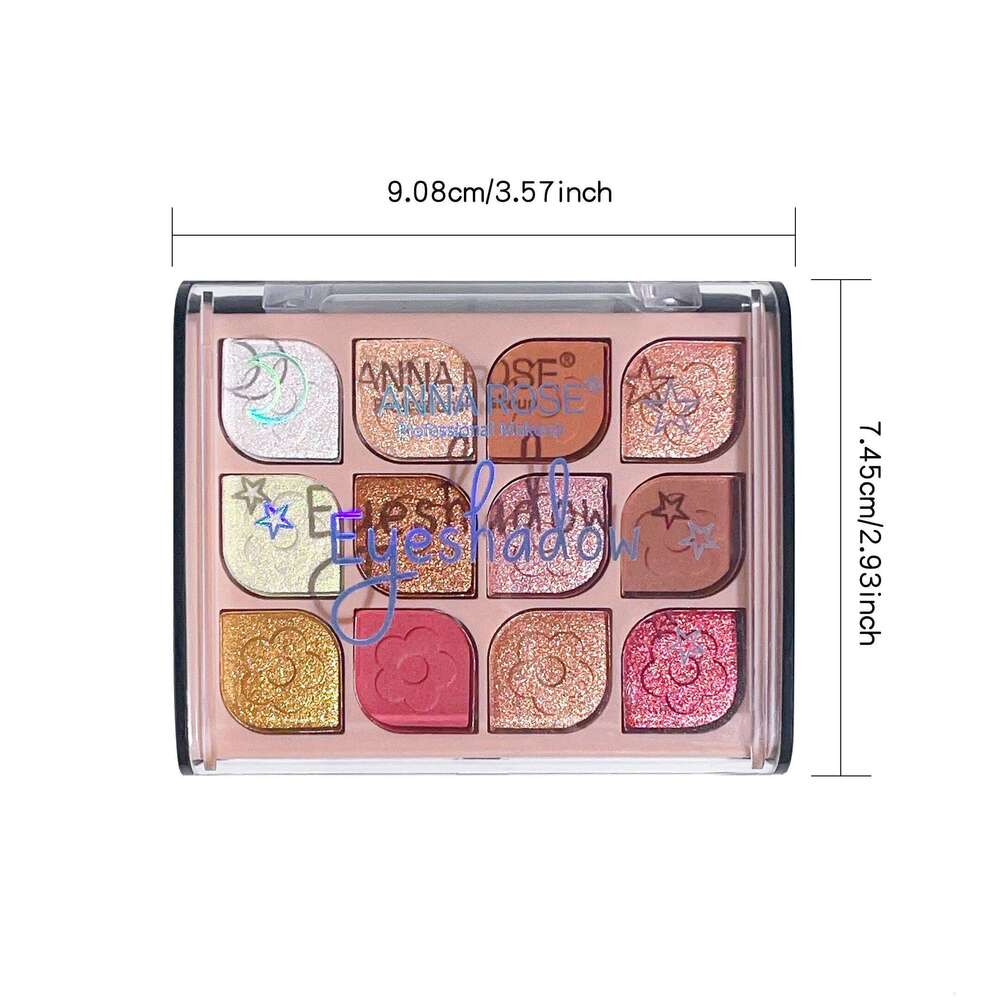 12-Color Korean Eyeshadow Palette Soft Earthy Shades & Pearlescent Mattes for Daily Beauty free shipping