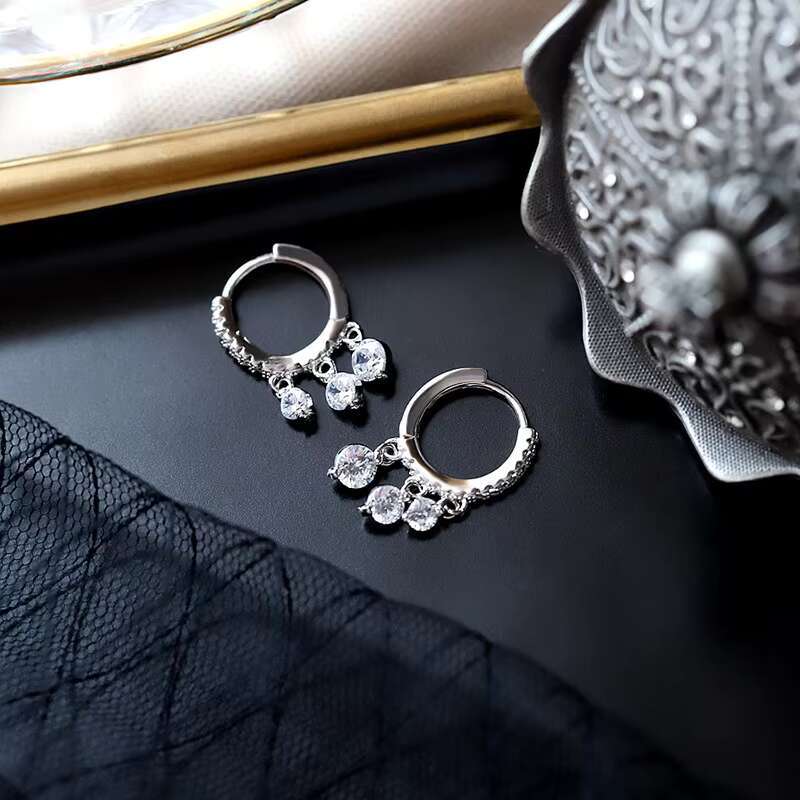2024 Fine Jewelry Women 925 Sterling Silver Charms Earrings Fashion CZ Diamond Dangle Drop Hoop Earrings Wholesale