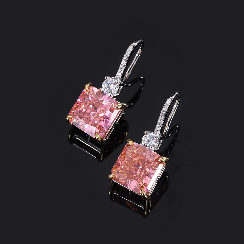 Luxurious S925 Silver Padparadschas - Dazzling 13x13mm Diamond Sets Ideal For Wedding Bliss