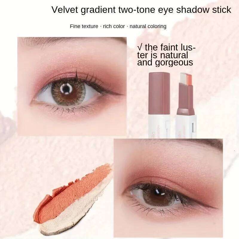 Two Color Gradient Eye Shadow Stick Three Dimensional Natural Without Taking Off Makeup eyeshadow free shipping