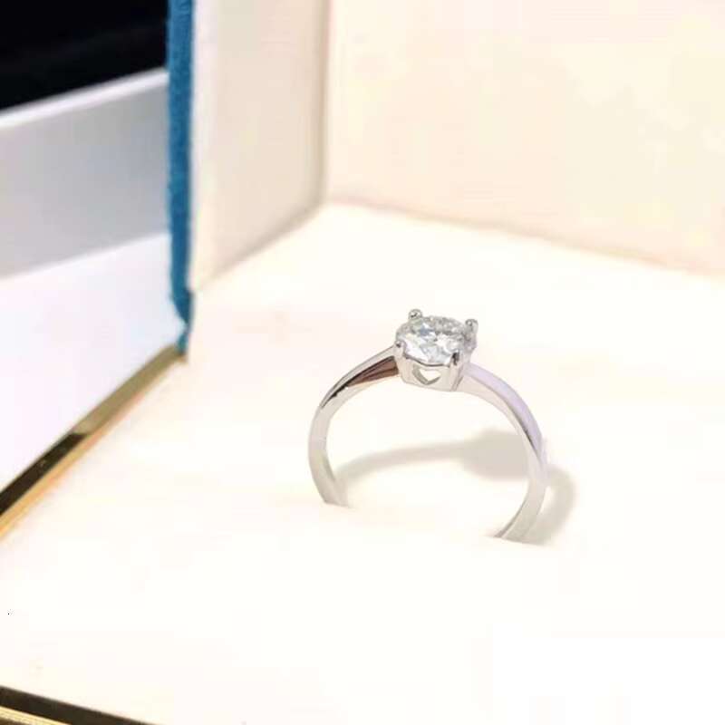 Size Adjustable S925 Sterling Silver Mosangshi Womens Wedding Diamond Ring