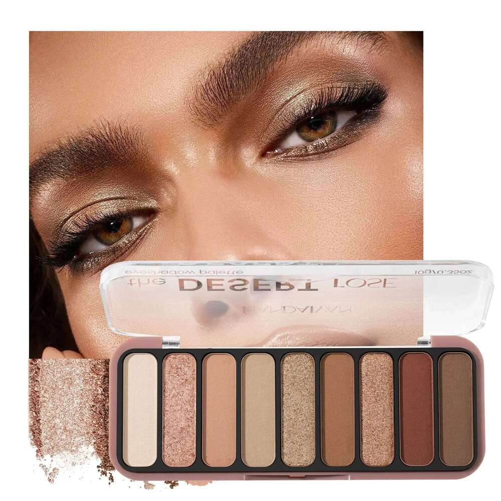 Desert Rose Eyeshadow Palette 9 Colors High Pigment Mineral Shadows Natural Daily Look Waterproof Matte & Earthy Tone Finishes free shipping