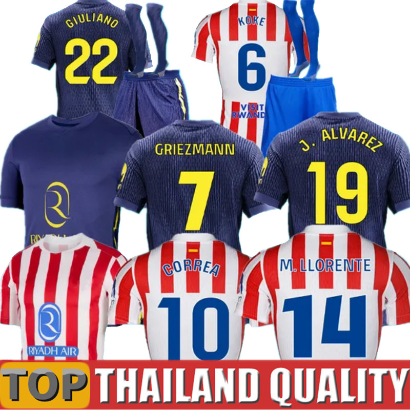 GALLAGHER GRIEZMANN 25 26 soccer jerseys J. ALVAREZ football kit shirts M. LLORENTE BARRIOS camiseta de futbol men kids kit set 2025 2026 camisetas