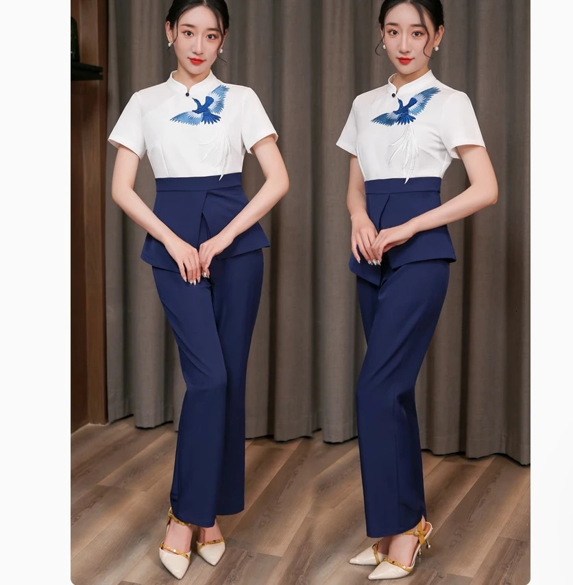 Girl Beautician Work Clothes Foot Massage el Highend Bath Health Spa Club Technician Suit Set 250611