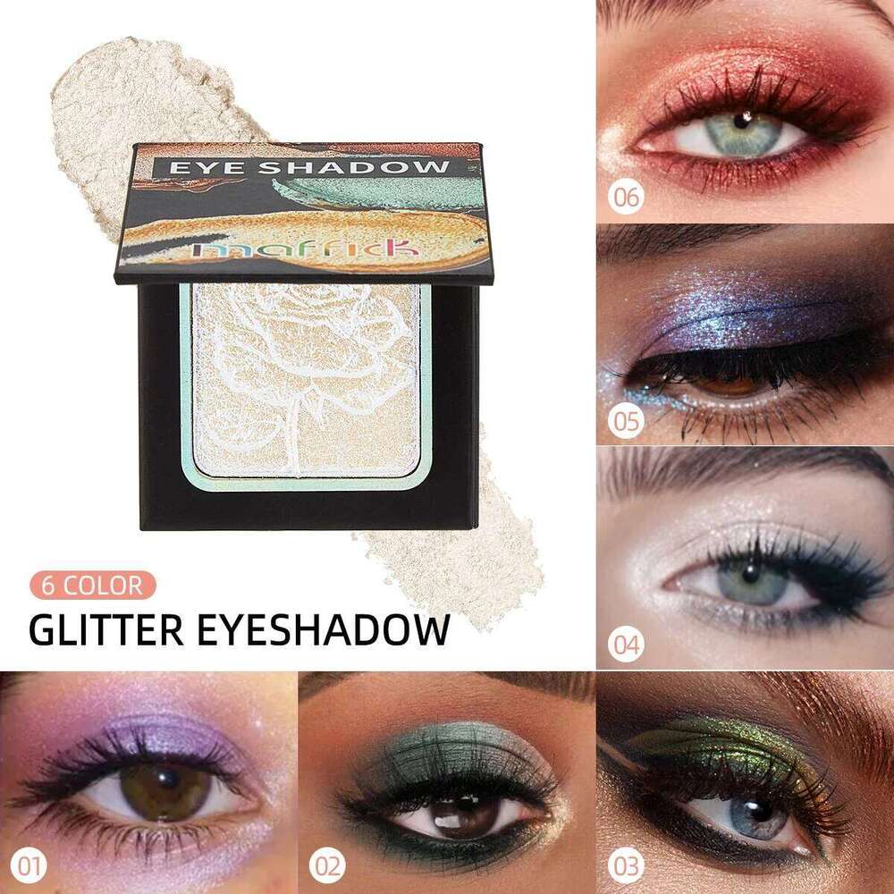MAFFICK 6 colors long-lasting starlight single pearlescent waterproof non-sdge easy to color eyeshadow free shipping